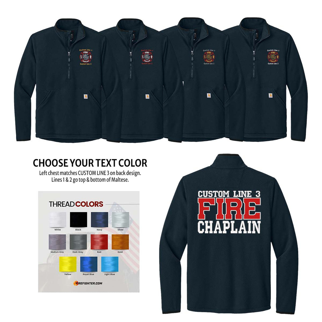 Customized Fire Chaplain Carhartt® Textured 1/2-Zip Fleece Jacket