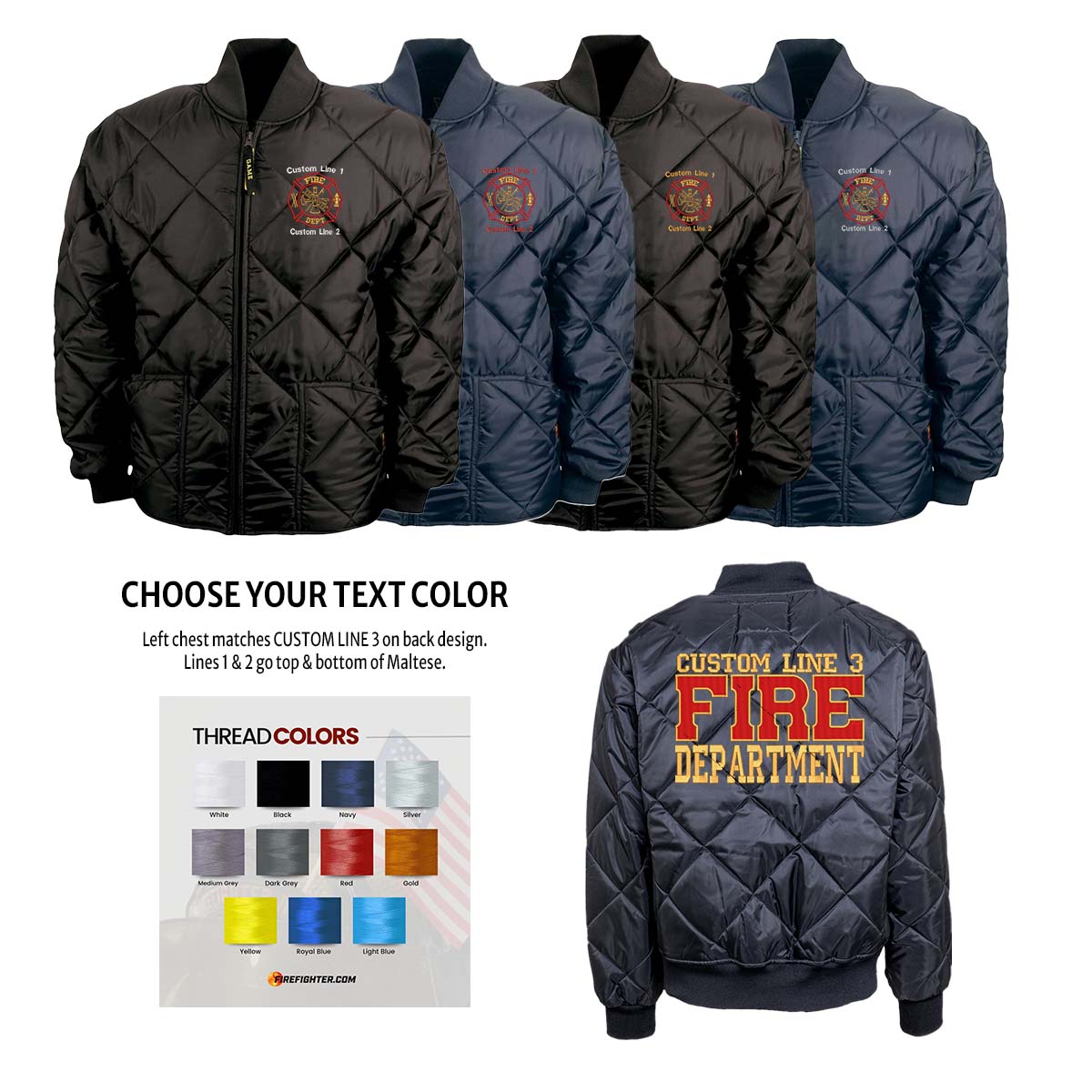 Customized Red and Gold Fire Department Bravest Jacket