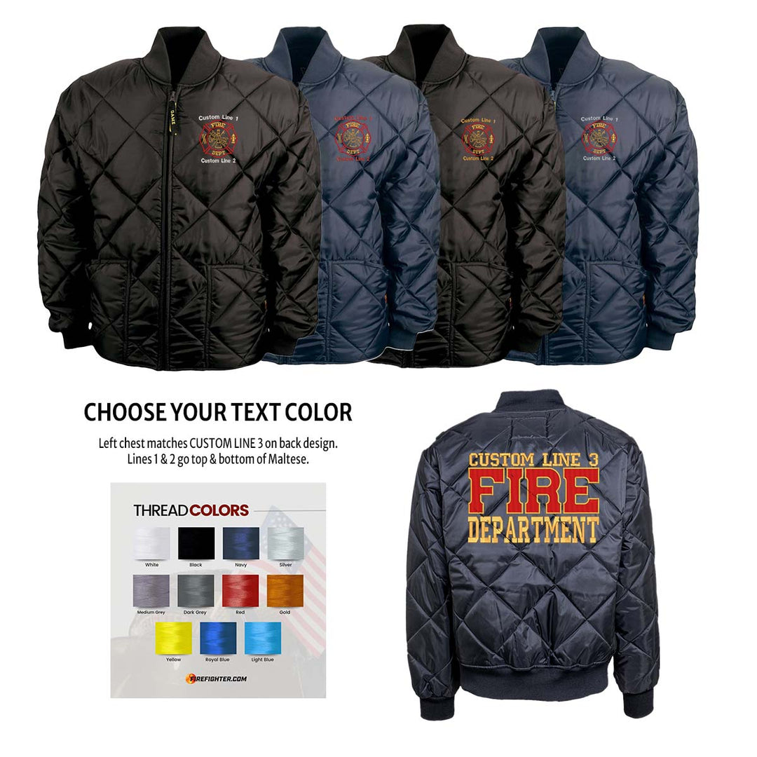 Customized Red and Gold Fire Department Bravest Jacket