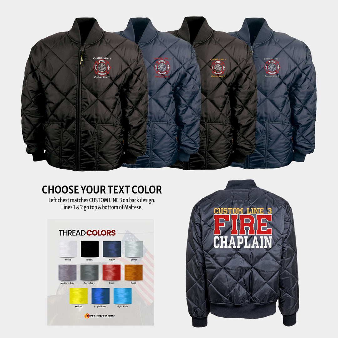 Customized Red and White Fire Chaplain Bravest Jacket