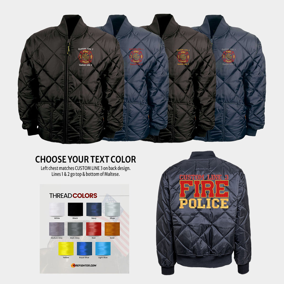 Customized Red and Gold Fire Police Bravest Jacket