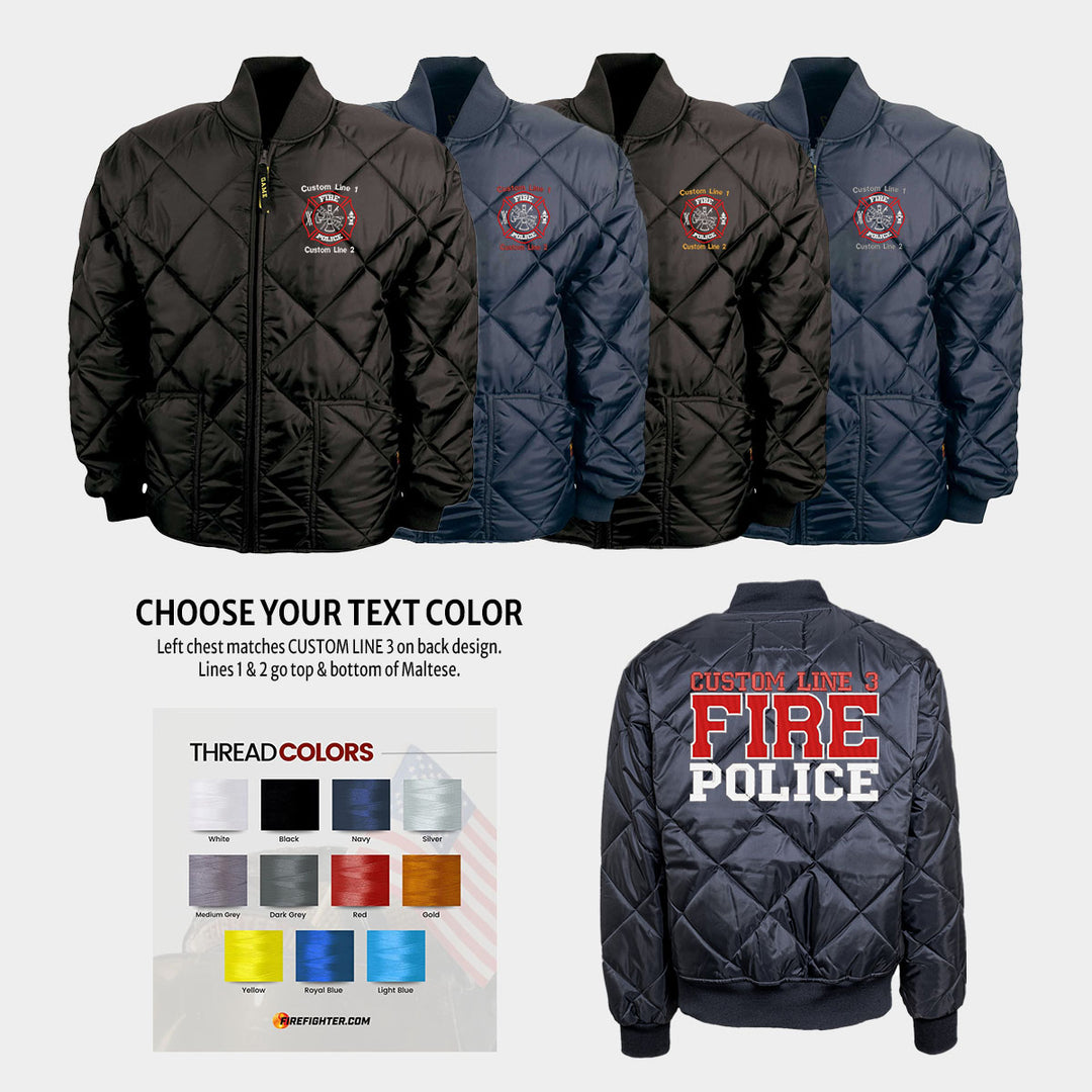 Customized Red and White Fire Police Bravest Jacket