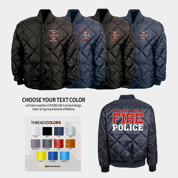 Customized Red and White Fire Police Bravest Jacket