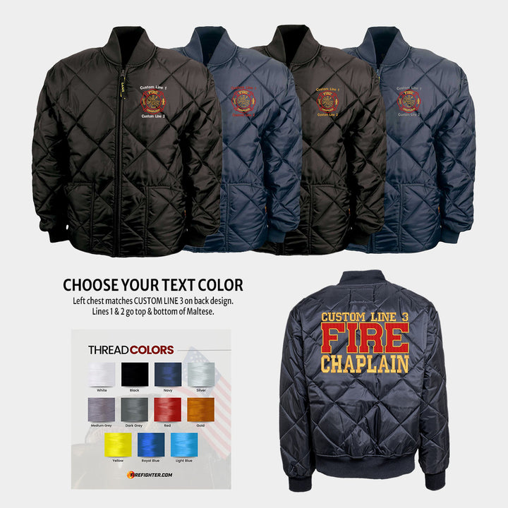 Customized Red and Gold Fire Chaplain Bravest Jacket
