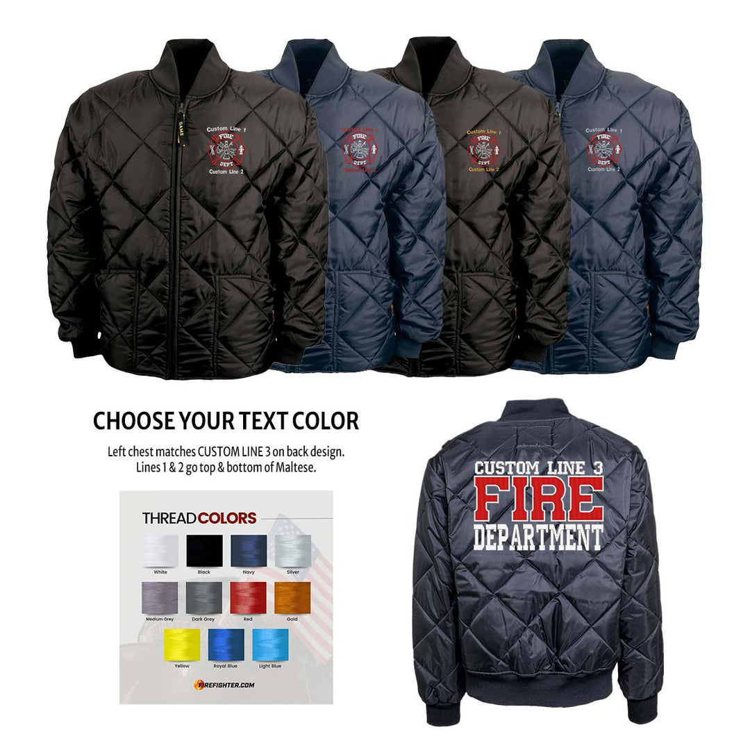 Customized Red and White Fire Department Bravest Jacket