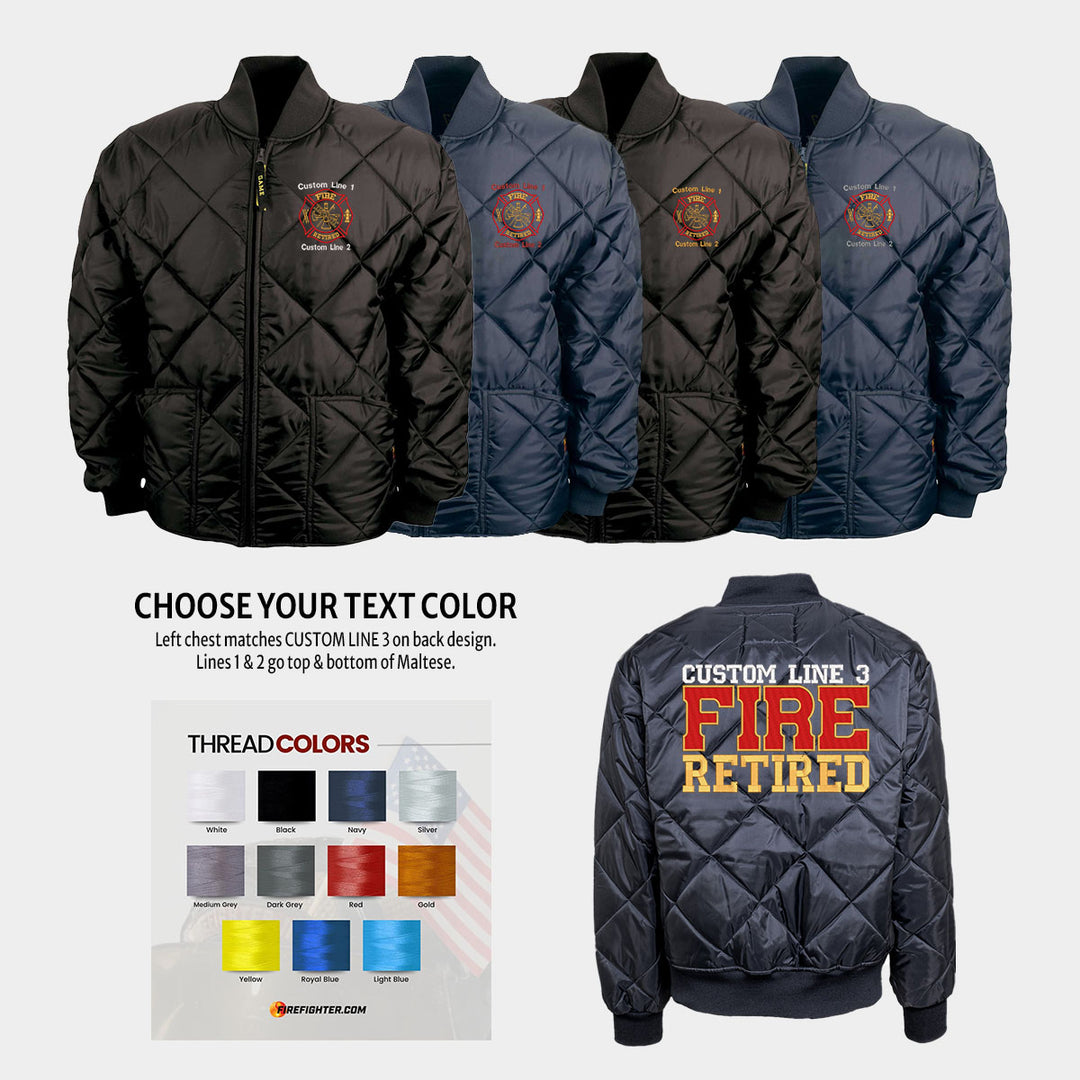 Customized Red and Gold Retired Bravest Jacket
