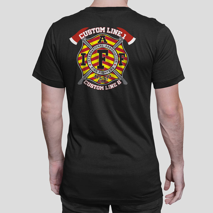 Customized IAFF Red & Yellow Chevron Premium T-Shirt