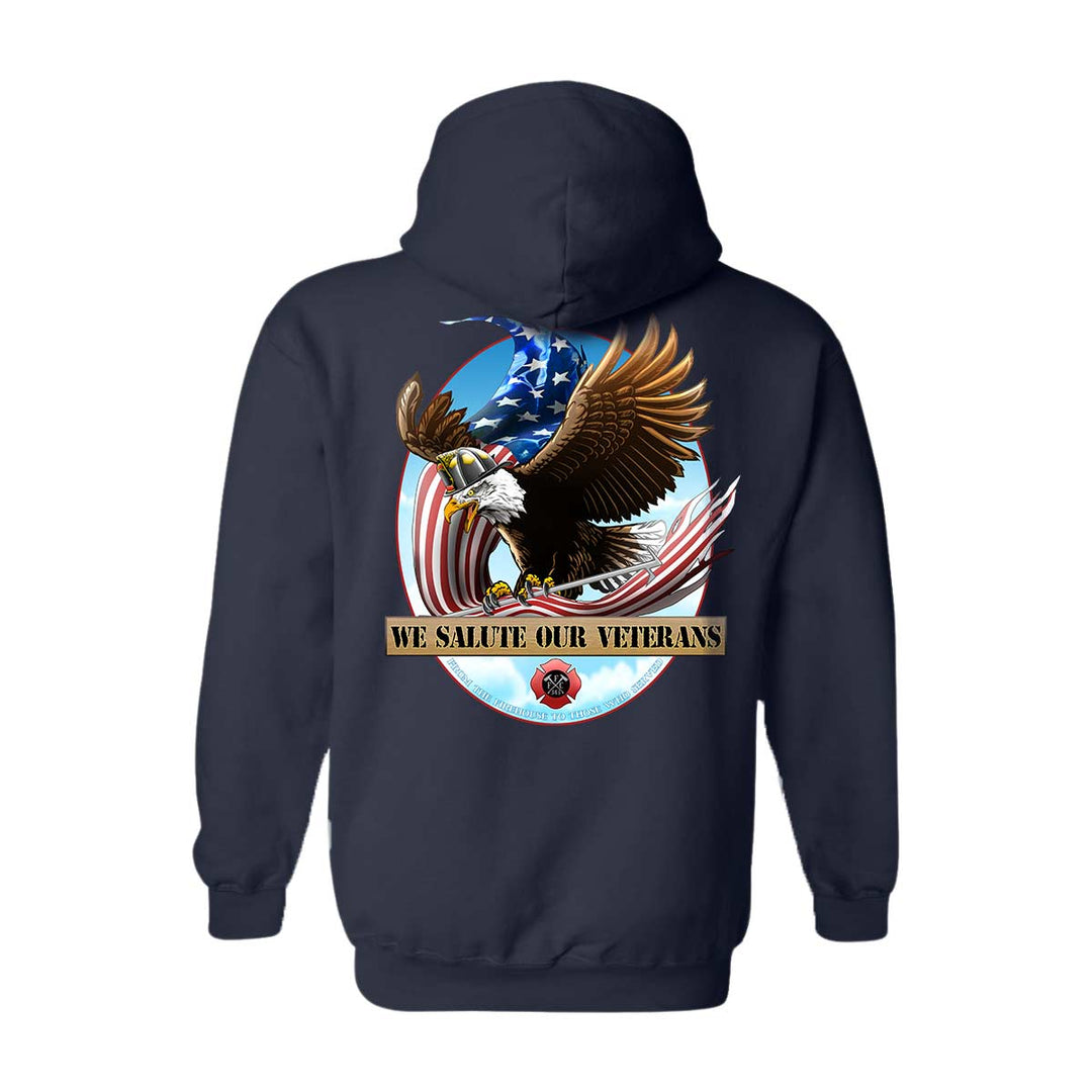 Bold eagle firefighter tribute hoodie