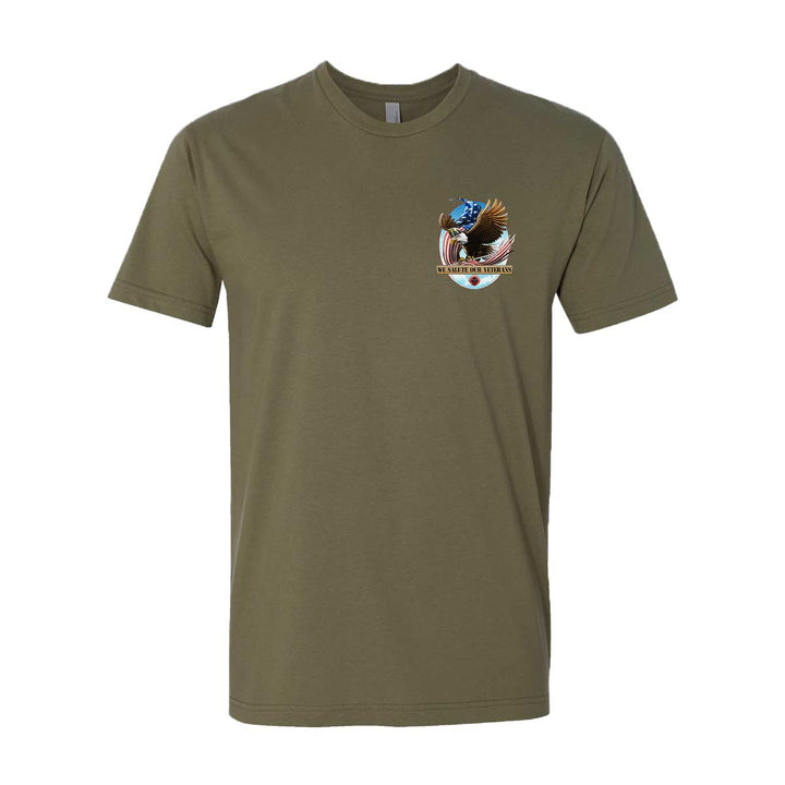 Firefighter veteran eagle tribute T-shirt with bold text