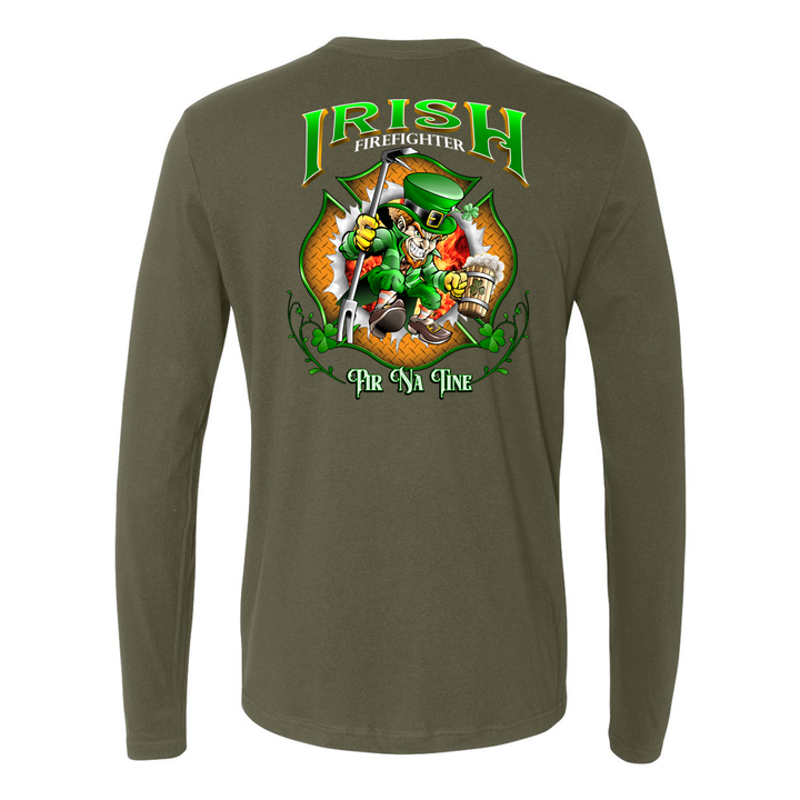 Lucky Leprechaun Firefighter Premium Long Sleeve Shirt