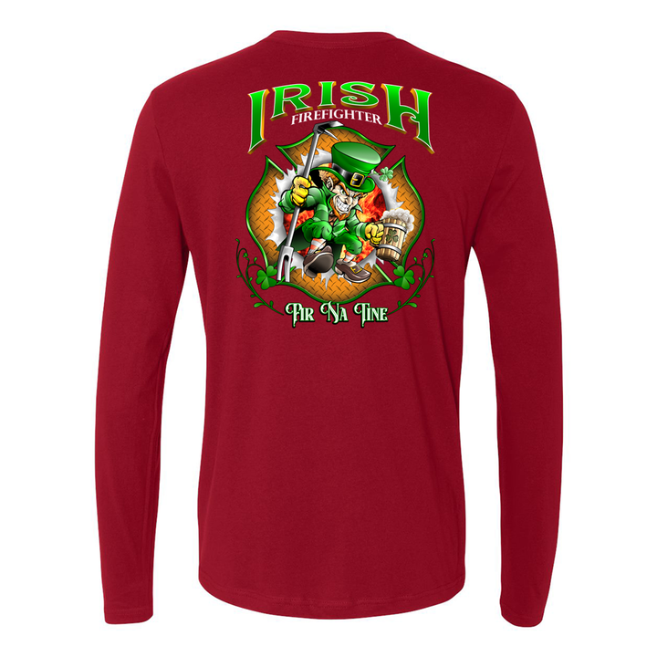 Lucky Leprechaun Firefighter Premium Long Sleeve Shirt