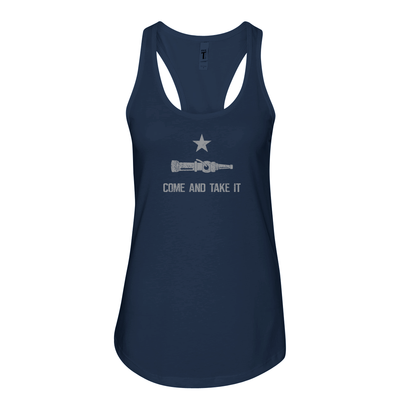 Come and Take It Women's Firefighter Razorback Tank in Navy