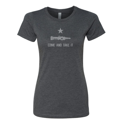 Come and Take It Women's Firefighter Crew Neck Shirt in Grey