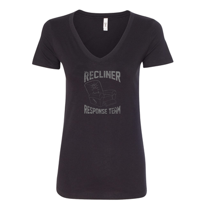Recliner Response Team Women's V-Neck Shirt in black