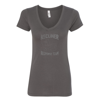 Recliner Response Team Women's V-Neck Shirt in grey
