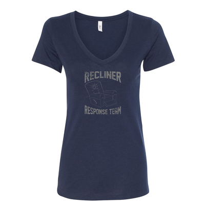 Recliner Response Team Women's V-Neck Shirt in navy