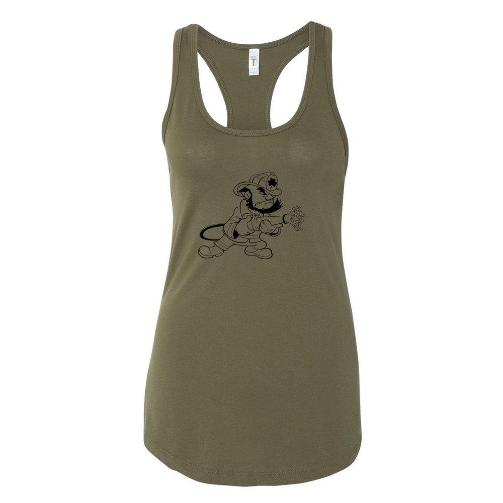 Military Green FFC 343 Fighting Irish Women's Racerback Tank