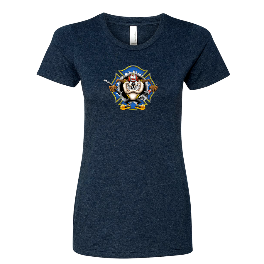 Crazy Taz Firefighter Women's Crew Neck Top