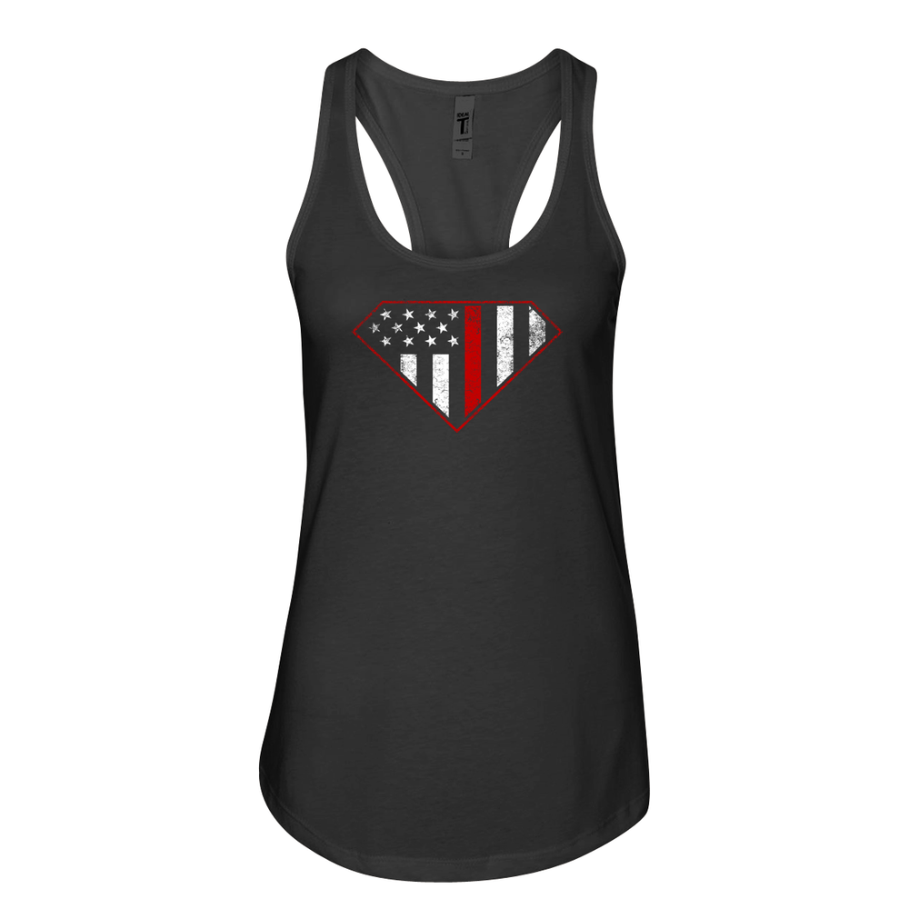 Red Line Superwoman Women's Racerback Tank in black