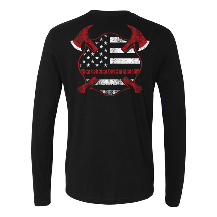 Thin Red Line Crossed Axes Maltese Premium Long Sleeve Shirt