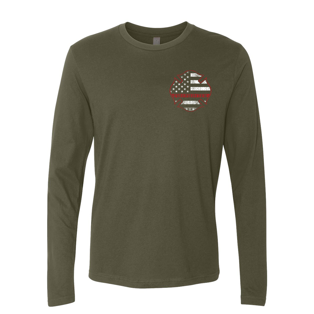 Thin Red Line Crossed Axes Maltese Premium Long Sleeve Shirt