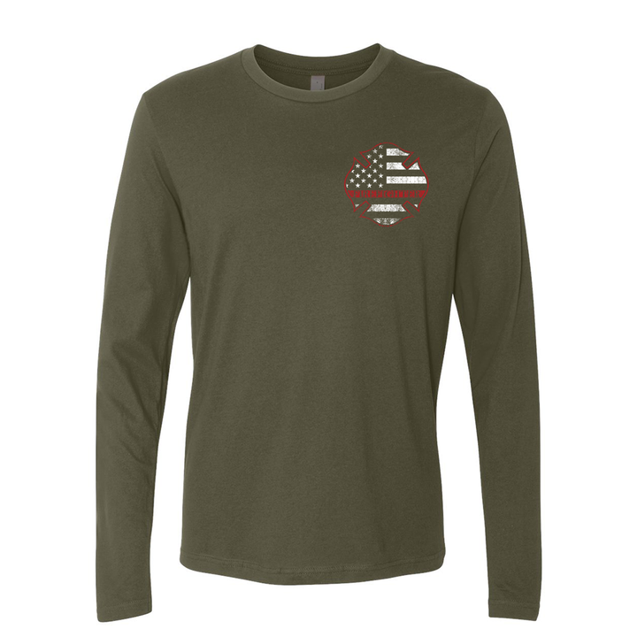 Thin Red Line Crossed Axes Maltese Premium Long Sleeve Shirt