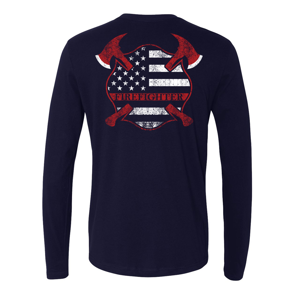 Thin Red Line Crossed Axes Maltese Premium Long Sleeve Shirt