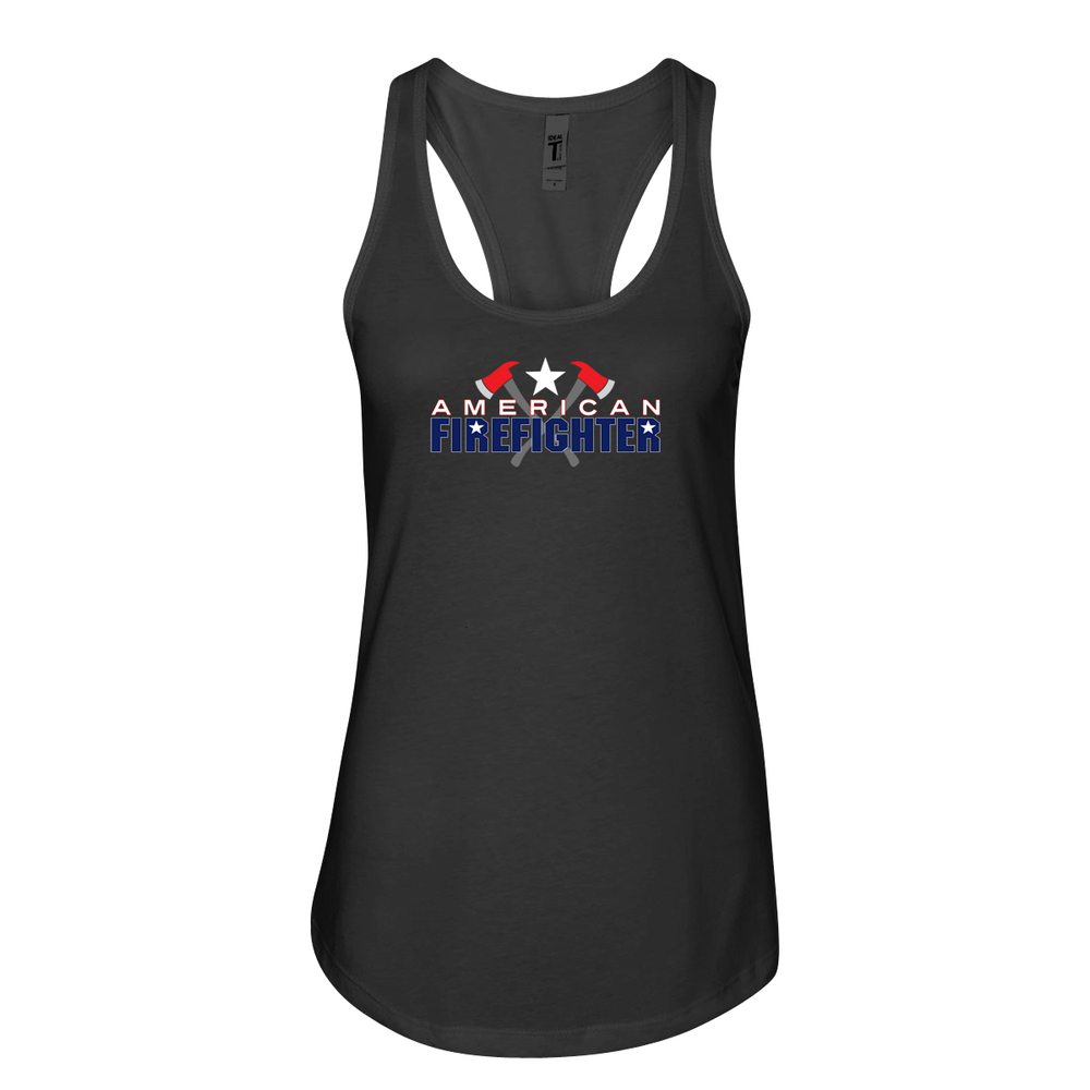 True American Firefighter Women's Racerback Tank in black