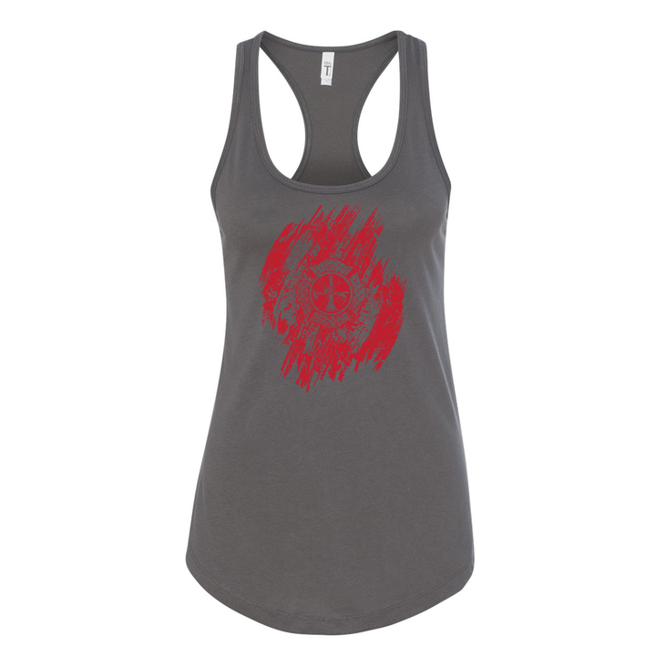 FFC 343 It Get's Messy Maltese Women's Racerback Tank in grey