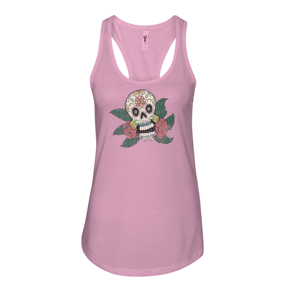 FFC 343 Maltese Sugar Skull Women's Racerback Tank in Purple