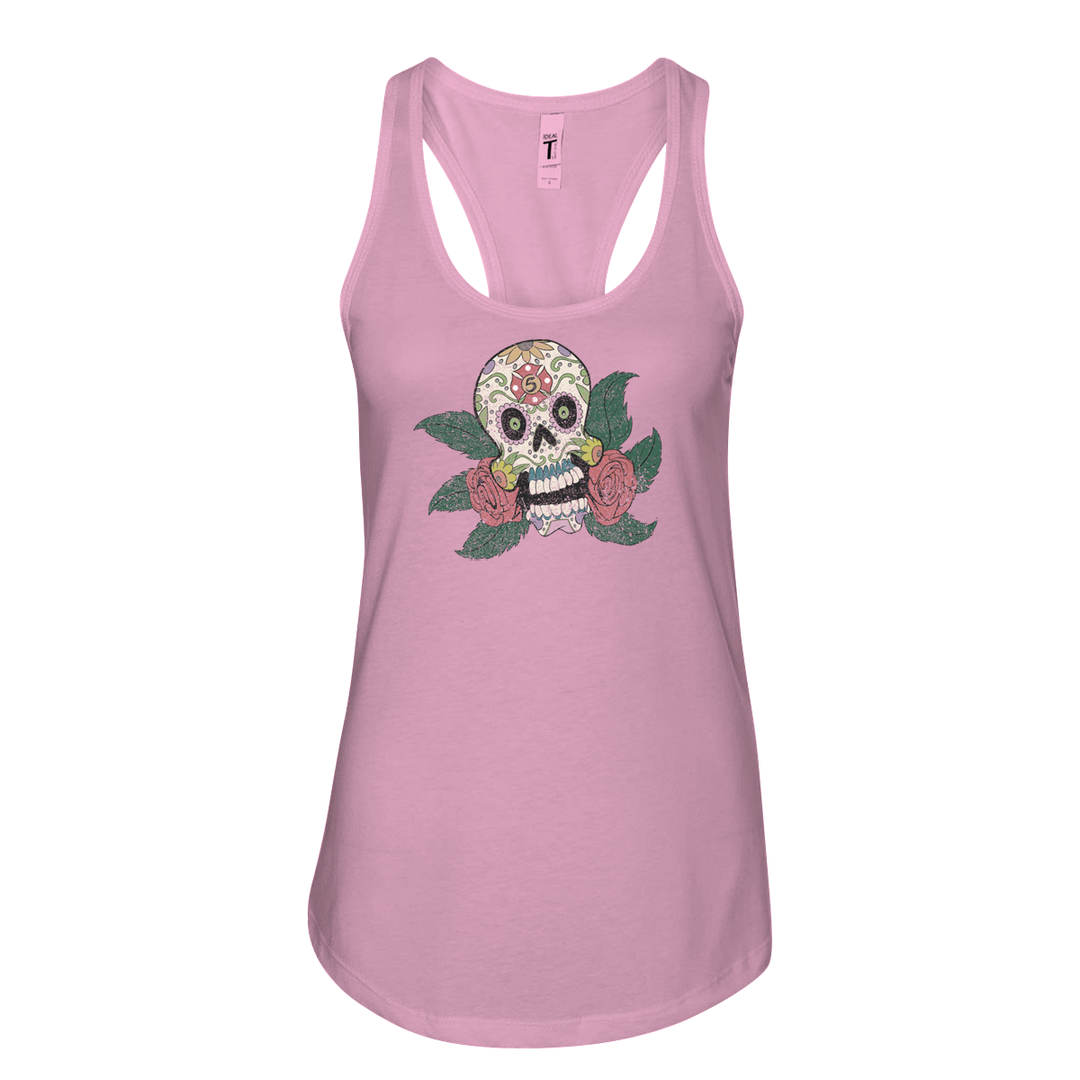 FFC 343 Maltese Sugar Skull Women's Racerback Tank in Purple