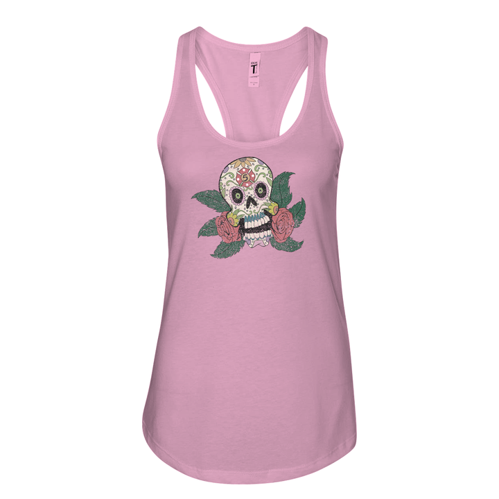 FFC 343 Maltese Sugar Skull Women's Racerback Tank in Purple