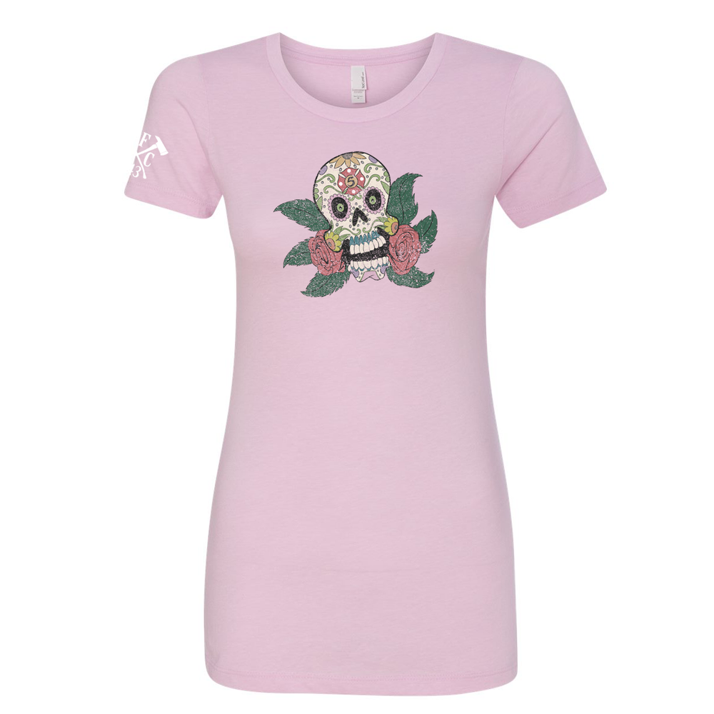 FFC 343 Maltese Sugar Skull Women's Crew Neck Shirt in light purple