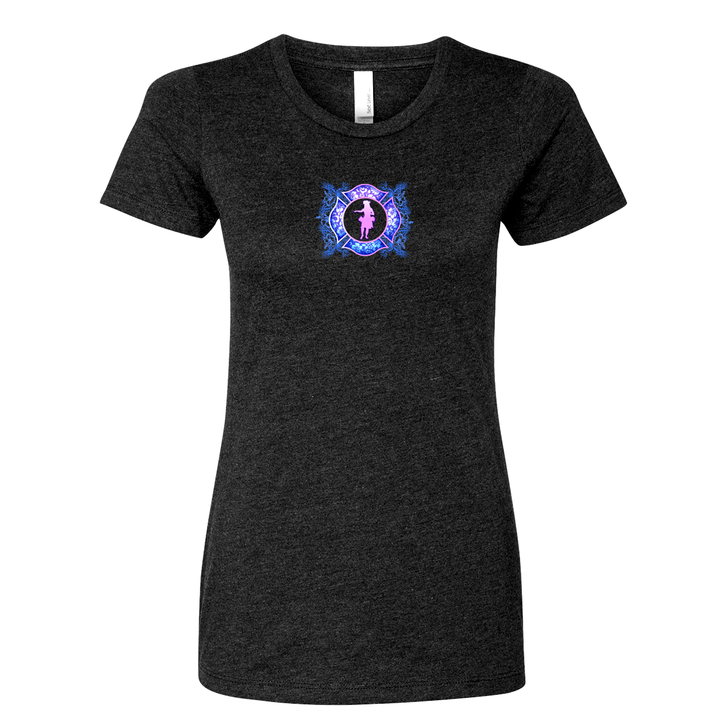 FFC 343 Hawaiian Firefighter Women's Crew Neck Shirt in Black