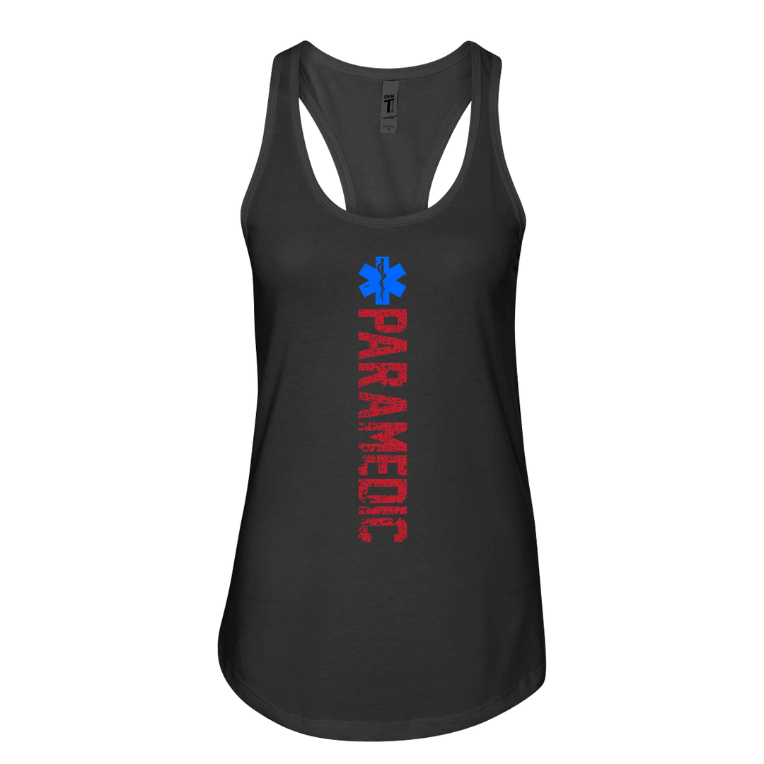 Women's Paramedic Star of Life Razor Back Tank in Black