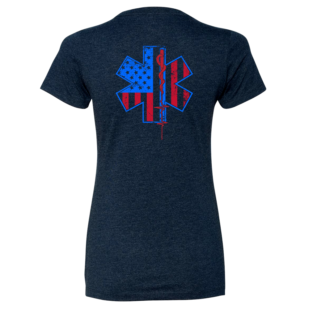 Navy Women's Paramedic Star of Life V-Neck Top