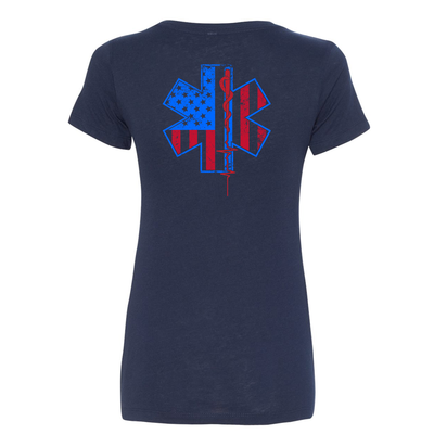 Star of Life American Flag EMS Shirt for Women