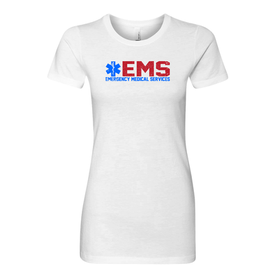 White Red and Blue EMS American Women's T-Shirt