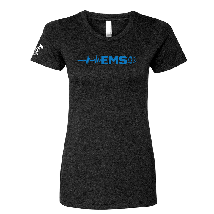 Black FFC 343 EMS Heartbeat Women's Crew Neck Shirt
