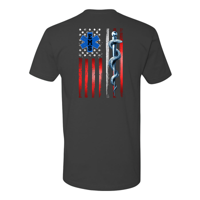 American Flag with EMS Star of Life T-Shirt