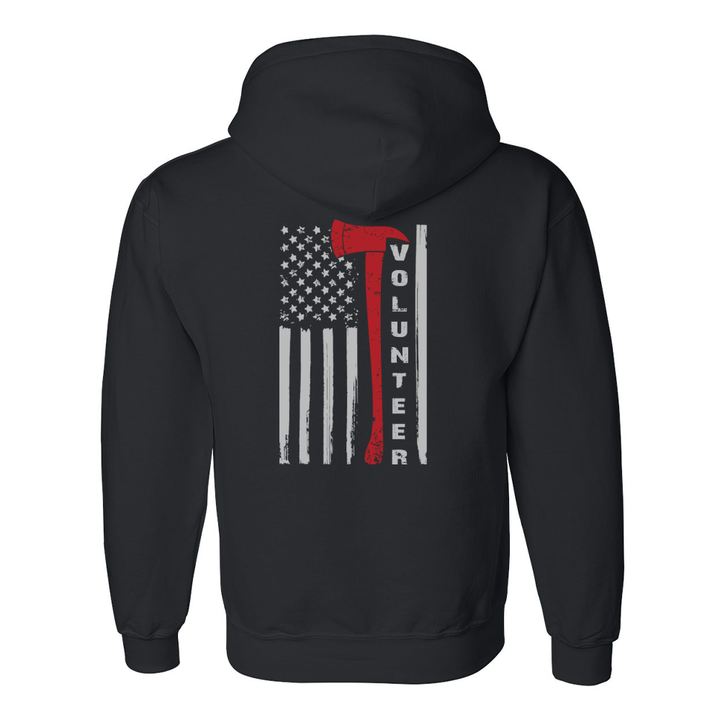 FFC 343 Flag Axe Volunteer Firefighter Hoodie