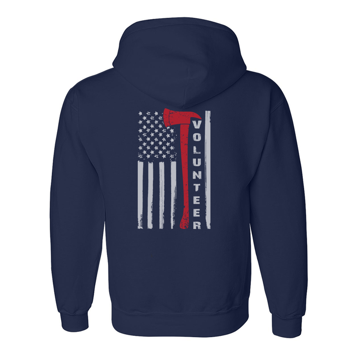 FFC 343 Flag Axe Volunteer Firefighter Hoodie