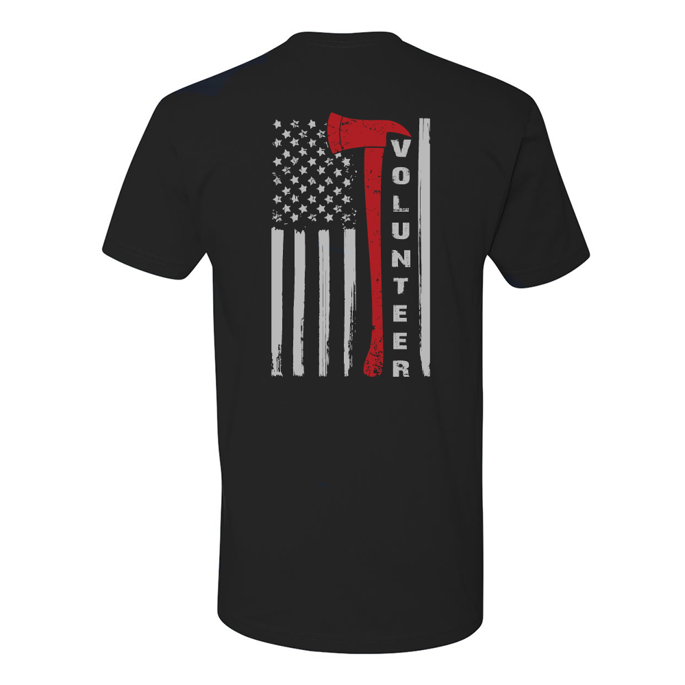 FFC 343 Flag Axe Volunteer Firefighter T-Shirt