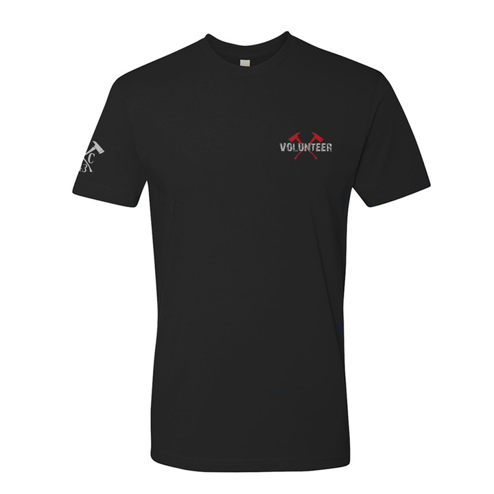 FFC 343 Flag Axe Volunteer Firefighter T-Shirt