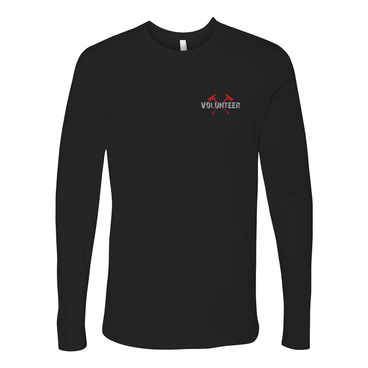 FFC 343 Flag Axe Volunteer Firefighter Long Sleeve Shirt