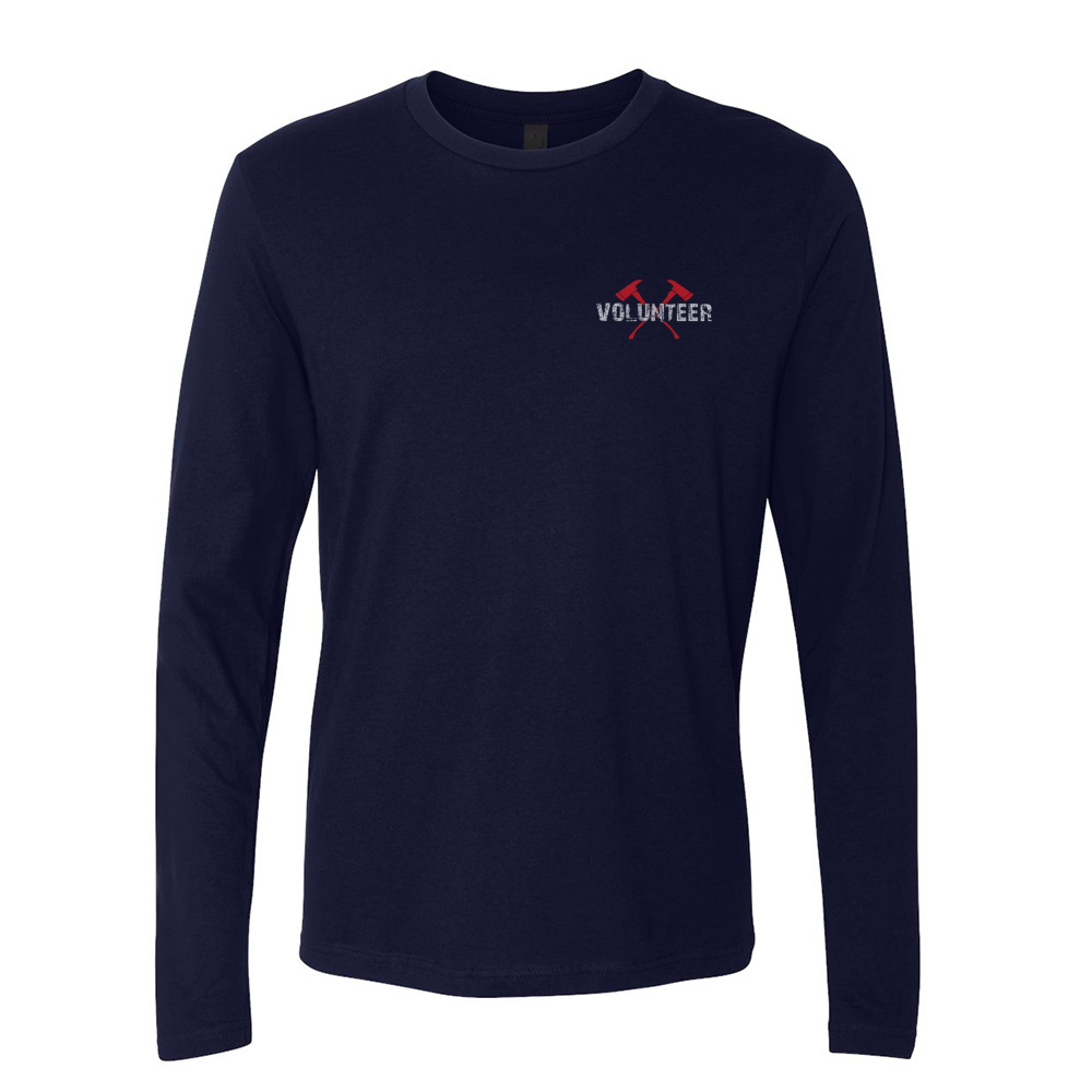 FFC 343 Flag Axe Volunteer Firefighter Long Sleeve Shirt