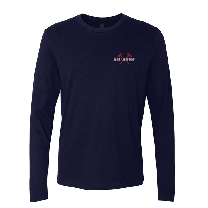 FFC 343 Flag Axe Volunteer Firefighter Long Sleeve Shirt