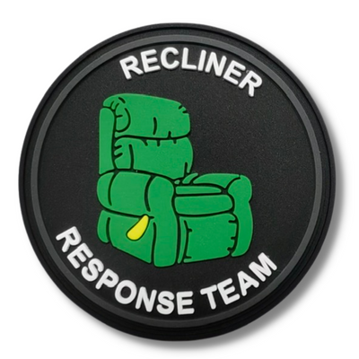 Funny Firefighter Gift. Recliner Response Team 2 Inch Patch for Firefighter Radio Strap, Hat, or Molle Bag