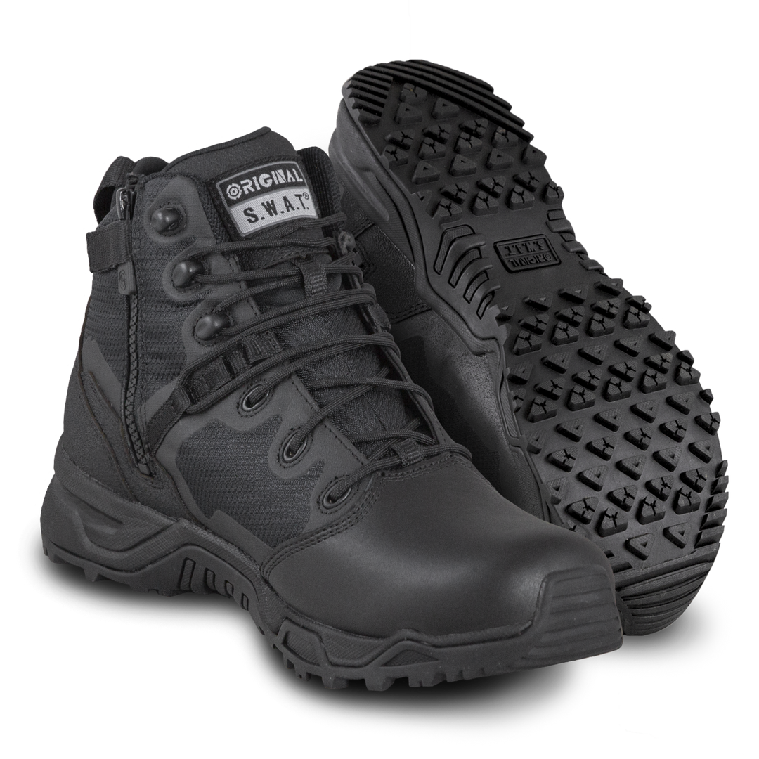 ORIGINAL S.W.A.T. Alpha Fury 6 Polishable Toe Side Zipper Waterproof Boot Size 9.5 Black - 50% Off