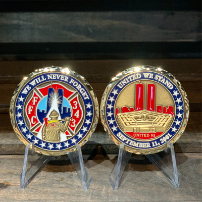 9/11 Stairway Firefighter Tribute Challenge Coin